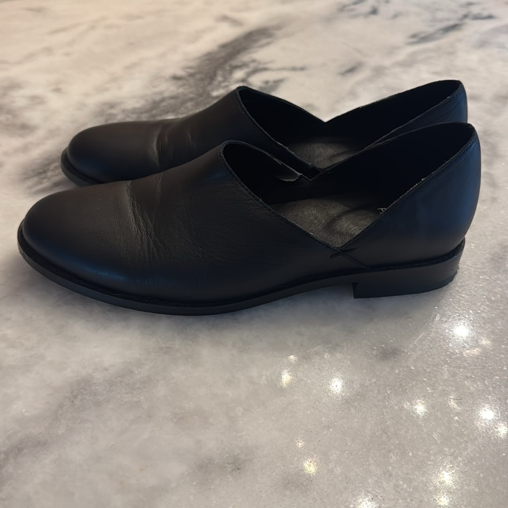 Elieen Fisher Allen Smooth Leather Loafers Slip On Shoes Black 7.5 - Picture 6 of 10